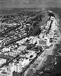 Aerial view with Seashore in Foreground Miami Beach, Florida, 1955