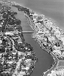 Aerial view of Indian Creek Miami Beach, Florida, 1963