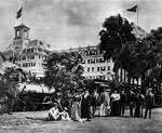 Royal Poinciana Guests Standing Beside the Hotel Train, Palm Beach, Florida, 1896